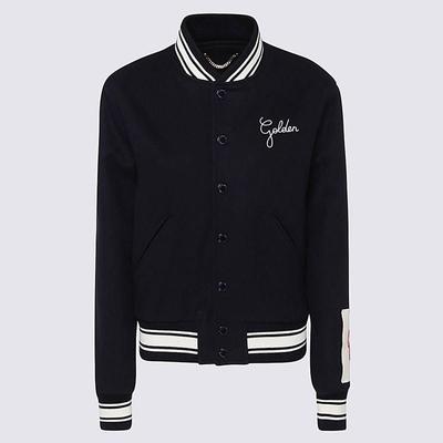 Wool Blend Bomber Jacket - Black - Golden Goose Deluxe Brand Jackets