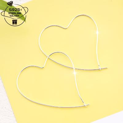 TEMU 1 Pair Of 925 Hollow Simple Women's Earrings - Anti-allergic - Gift Box Packaging, Good Gift For Daily Commuting, Parties And Banquets