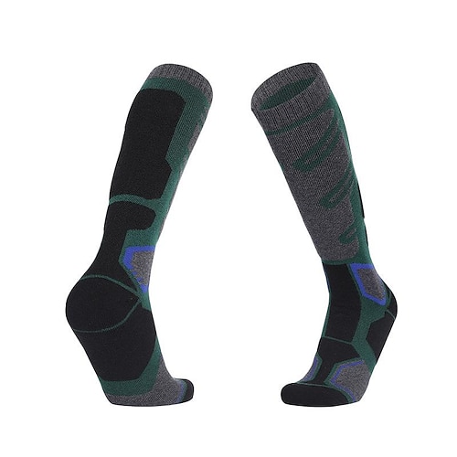 Herren Wandersocken Skisocken Sportsocken Winter Außen warm halten Windundurchlässig Atmungsaktiv Weich Socken Dunkelblau grau Farbe blau grau Grün Grau für Jagd Skifahren Angeln Image