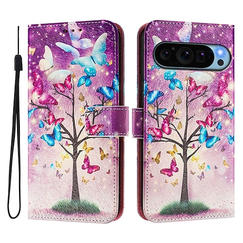 Handy Hülle Handyhüllen Für Google Pixel 9 Pro Pixel 9 Pro XL Pixel 8 Pro Pixel 8 Pixel 9 Pixel 7 Pixel 7 Pro Pixel 6 Pixel 6 Pro Brieftasche Kartenetui mit Halterung Magnetisch Ganzkörperschutz Retro Image