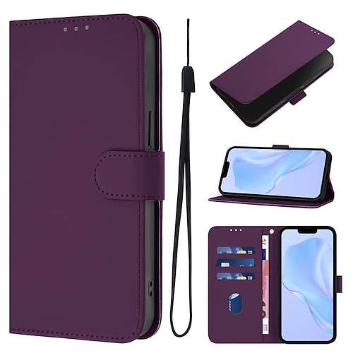 Handy Hülle Handyhüllen Für iPhone 17 Pro Max 17 Air 16 15 14 Pro Max Plus 16e 13 12 11 Pro Max Mini Flip-Cover Mit Ständer Magnetisch Unterstützt kabelloses Laden Retro TPU PU-Leder Image