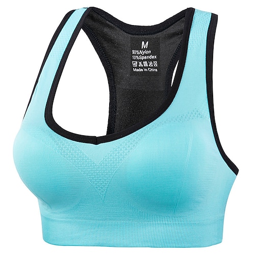 Damen Leichte Unterstützung Sport Bustier bh Sport-BH Bustier Rückenfrei BH-Oberteil Gefüttert Fitness Freizeit Sport Laufen Atmungsaktiv Leichtgewichtig Weich Schwarz Blau Fuchsie Einfarbig Image