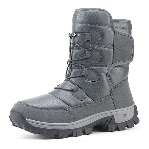 wasserdichte, isolierte Winter-Schneestiefel für Herren mit Klettverschluss und robuster Sohle – warmes Outdoor-Schuhwerk für verschneite und kalte Bedingungen Image