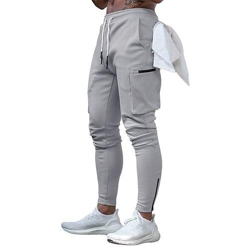 Herren Jogginghosen Jogginghose Laufhosen Sporthose Fitnesshose Kordelzug Tasche Handtuchschlaufe Elastischer Bund Hosen Outdoor Sport Outdoor Sportlich Schnelltrocknend Leicht Weich Marathon