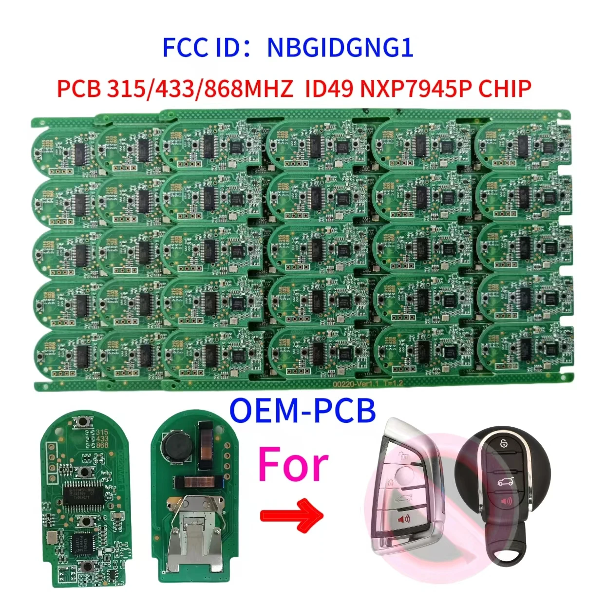 Jingxin PCB Chiave A Distanza Per Auto Per BMW 1 3 5 7 Serie X1 X3 X5 X6 X7 F CAS4 CAS4 + FEM 2011-2017 PCF7945 Sostituire Keyless Go Chiave Dell'automobile