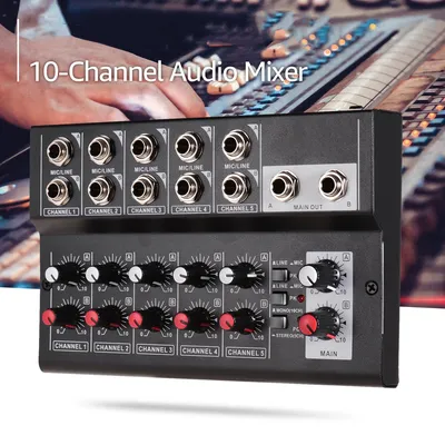 Muslady mix5210 10-Kanal-Mischpult Digital Audio Mixer Stereo für die Aufnahme von DJ-Netzwerk Live-Übertragung Karaoke