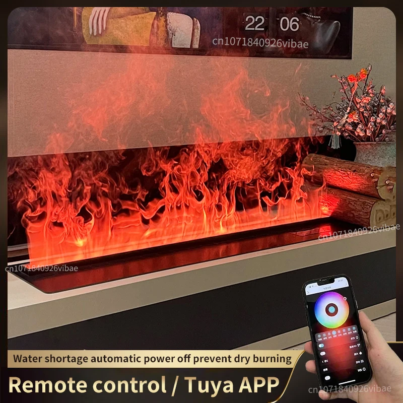 3D-zerstäubter Kamin mit bunter Dampfflamme, umweltfreundlicher dekorativer Wasserdampfnebel für den Innenbereich, intelligenter elektrischer Kamin