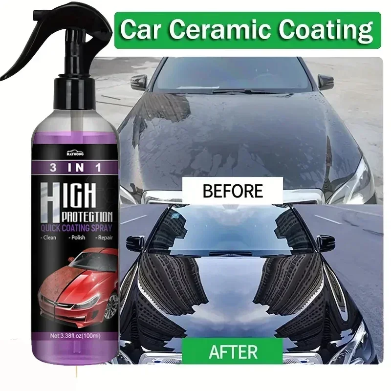 3-in-1-Schnellkeramikbeschichtung, Fortify-Car-Wachs-Polierspray, hydrophob, intensiver Glanz, Glanz für Glas, Räder und Farbversiegelungsdetails Image