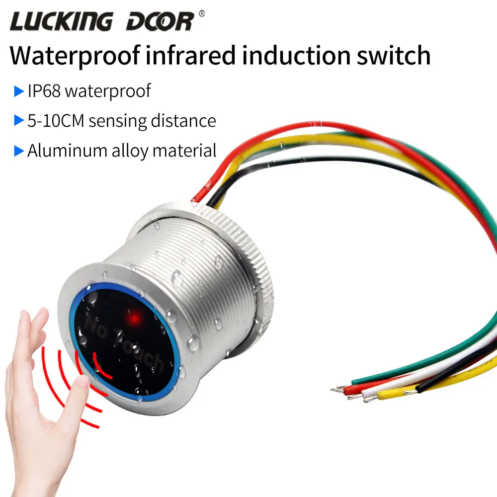 Wasserdichter Infrarot-Sensor-Ausgangs schalter berührungs los berührungs los Türent riegel ungs taste mit LED-Anzeige Tor aus Zugangs schalter Image