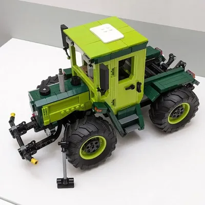 Baustein MOC-57525 Landmaschinen Fahrzeugtraktor MOC-62767 mit Zugstange Drei-Wege-Muldenkipper Image
