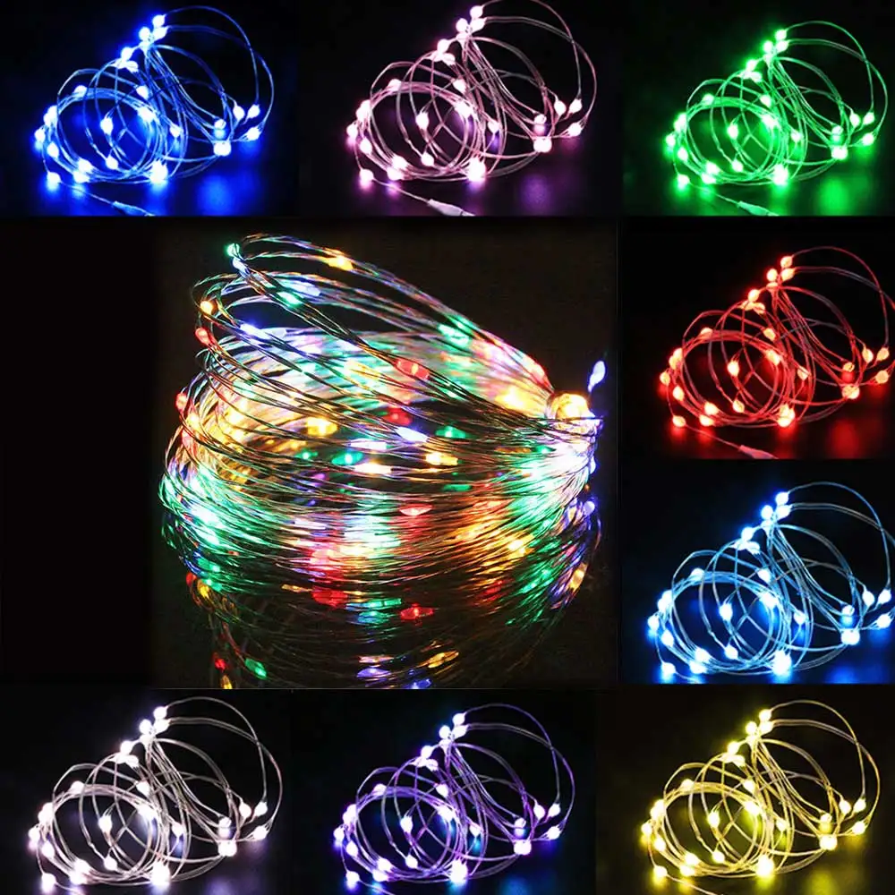 Weihnachten Baum Lichter USB Led Lichterkette Kupfer Draht String 5V 20m 200 Leds Sternen String Außen Lampe girlande Für Wohnkultur
