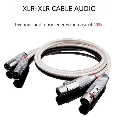 1 Paar 3-polige XLR-Buchse Stecker auf 2 XLR-Buchse versilberter HiFi-XLR-Audio kabel Mikrofon-Audio kabel adapter für Mikrofon mischer Image