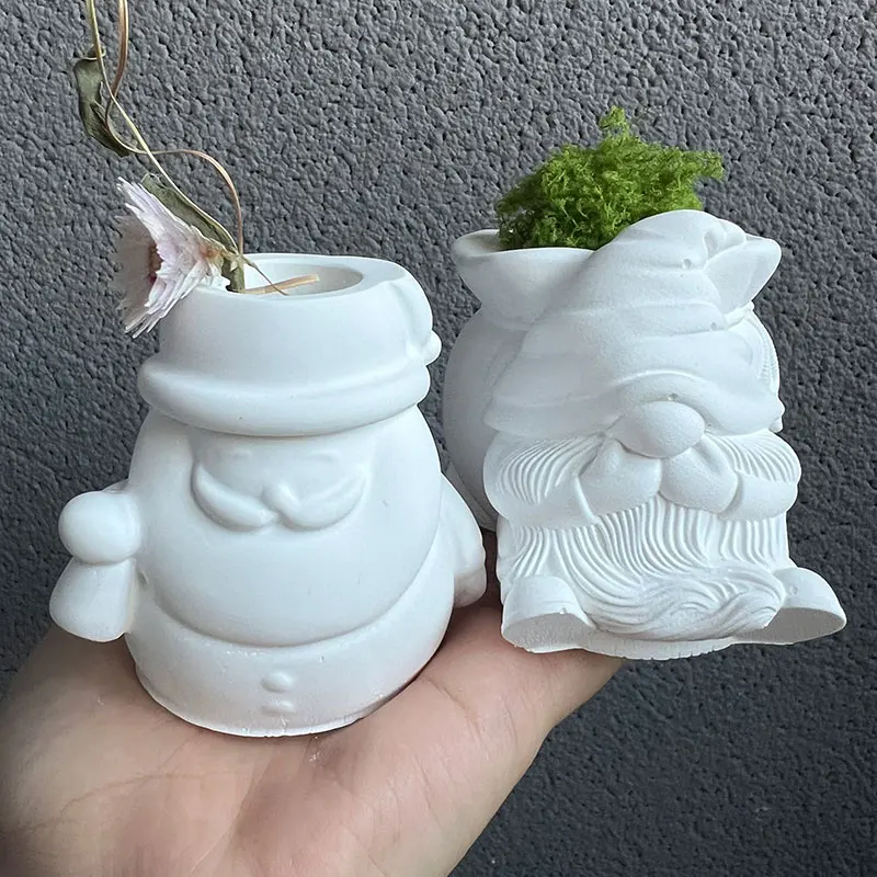 Santa Claus Vase Silikon Form DIY Aroma Gips Flüchtige Stick Container Epoxidharz Zement Stift Halter Kerze Glas Beton Form Image