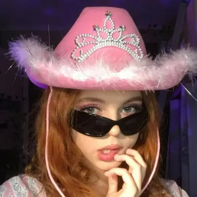2024 Rosa Feder Western Cowboy Hut Frauen Britischen Retro Jazz Caps Thema Party Halloween Karneval Image