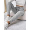 Per donna Pantaloni da yoga Leggings foderati in pile Leggings da yoga Coulisse Vita Alta Pilates Allenamento in Palestra Allenamento Collant Tinta unica Nero Grigio chiaro Pile Autunno Inverno Gli