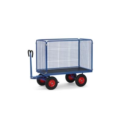 Fetra Handpritschenwagen, Tragl. 1250kg, Ladefl. LxB 2000x1000mm, Siebdruckplatte, 4 Wände Image