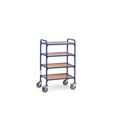 Fetra Etagenwagen, Tragl. 250kg, 4 Etage(n), Ladefl. LxB 630x470mm, Holzböden, RAL5007 Image