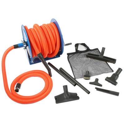 AirVac Compatible Premier Garage Central Vacuum Kit with 50 foot hose and Hose Reel for AirVac Central Vacuum Systems