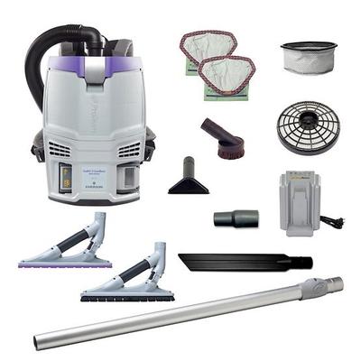 ProTeam GoFit 3 Cordless 4Ah 3 qt. Commercial Backpack Vacuum #107776 with ProBlade Hard Surface & Carpet Floor Tool Kit #107532