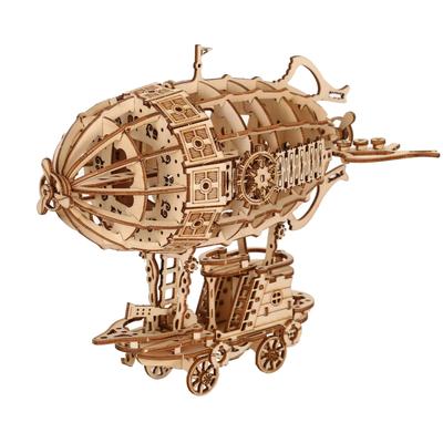 TEMU 3d Wooden Jigsaw Airship Model Kit For Adult Model Building Kit Brain Sharp Turn For Adult Building Handmade Craft Machinery