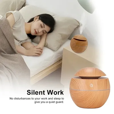 Home Holzmaserung Luftbe feuchter Reiniger Aroma Diffusor USB Ultraschall Cool Mist Sprayer ätherisches Öl Duft