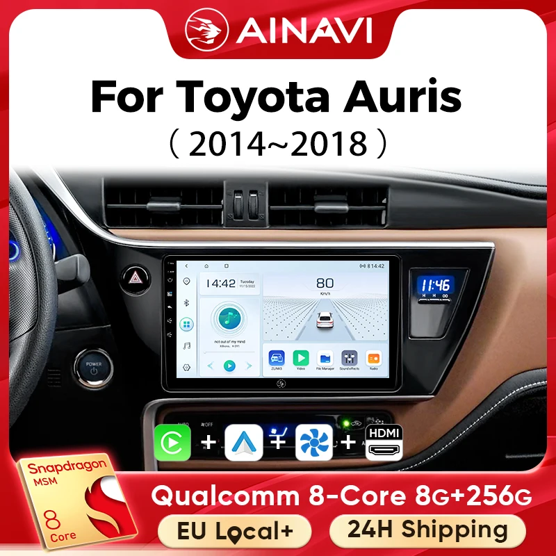Ainavi Auto-Multimedia-Player für Toyota Auris 2014 2015 2016 2017 2018 Corolla Hybrid Wireless Carplay Android Auto 4G Wifi 2Din Image