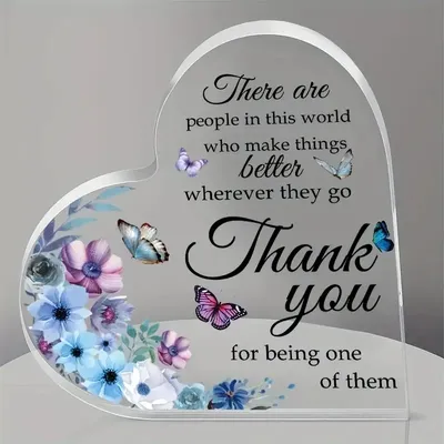 Appreciation Gifts For Teacher Thank You Gifts For Coworker Acrylic Heart Keepsake For Women Boss Director Grateful Gifts ﻿