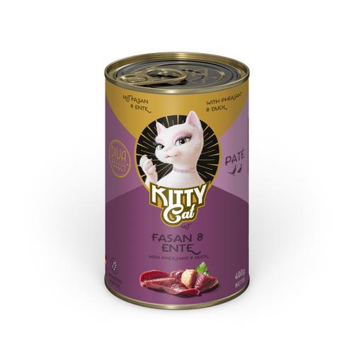 6x400g Kitty Cat Adult Pate Fasan & Ente Katzenfutter nass