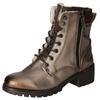 Schnürboots MUSTANG SHOES, Damen, Gr. 40, gold (gold used), Lederimitat, used, casual, Schuhe, Schnürstiefelette, Blockabsatz, in Metallic-Optik, schmale Form