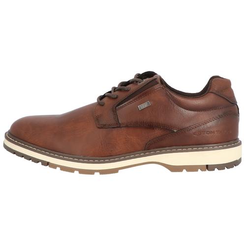 Schnürschuh TOM TAILOR Gr. 42, braun (cognac used) Herren Schuhe Halbschuh, Businessschuh mit gepolstertem Schaftrand