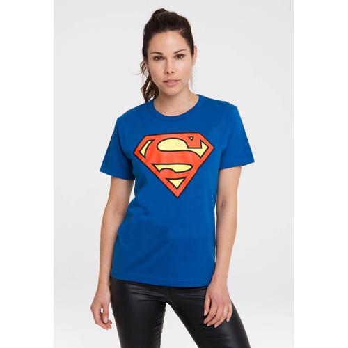 T-Shirt LOGOSHIRT ""DC - Superman Logo Clean"" Gr. XL, blau Damen Shirts mit coolem Superman-Print