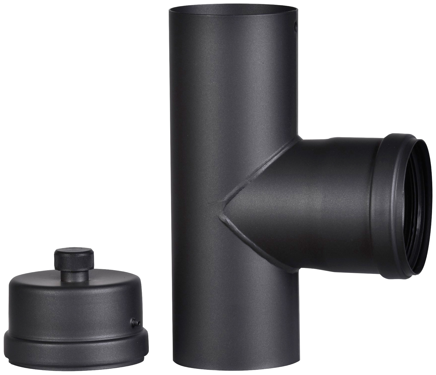 Ofenrohr FIREFIX, schwarz, B:11 H:28 L:18,5, Stahlblech, Rohre, für 100 mm Pelletofenrohr Image