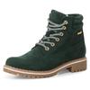 Winterboots TAMARIS, Damen, Gr. 39, grün, Nubukleder, unifarben, casual, Schuhe, Blockabsatz, Schnürboots, Outdoorschuh mit Duo-Tex-Ausstattung