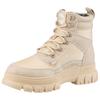 Schnürboots BUFFALO "NOVA COM VEGAN", Damen, Gr. 40, beige, Lederimitat, Textil, sportlich, Schuhe, Stiefelette, High Top Sneaker, Plateauabsatz, mit Memory Foam