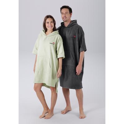 Badeponcho KANGAROOS "Summer, ideal für Sauna, Spa & im Urlaub, Damen & Herren" Gr. L, grün, L/XL, Baumwolle, Hausmäntel, Surfponcho, mit Bauchtasche, 100% Baumwolle, Frottee Image