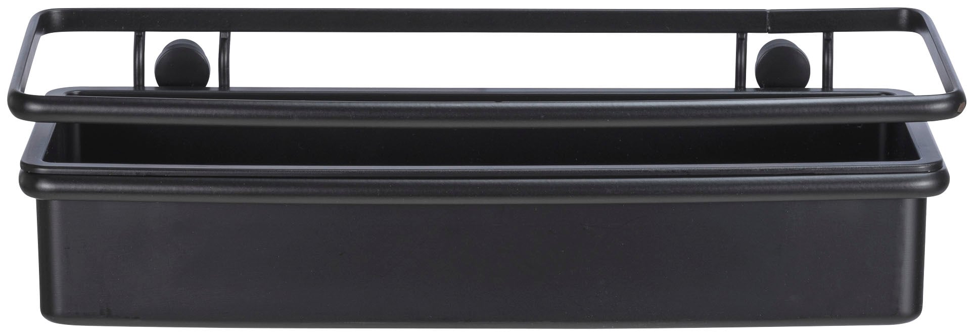 Badregal WENKO "Molinella", schwarz, B:30cm H:8,5cm T:14cm, Edelstahl, Kunststoff, Regale, Badregal, zur Wandmontage, extra tief