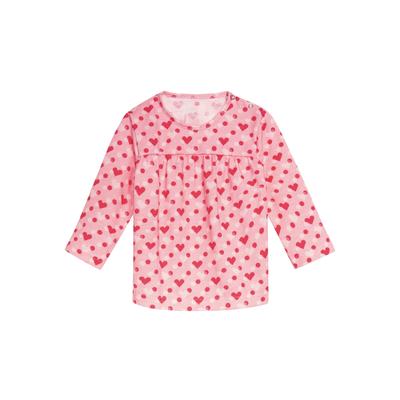 Sweatshirt TRIGEMA "TRIGEMA Langarmshirt mit süßem Herzchen-Muster", Baby, Gr. 68, rosa (rosé), 100% Baumwolle, Basic, Sweatshirts Image
