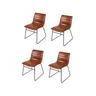 Lot De 4 Chaises Brooklyn Effet Cuir - 55 X 45 X H 47/78cm - Canelle