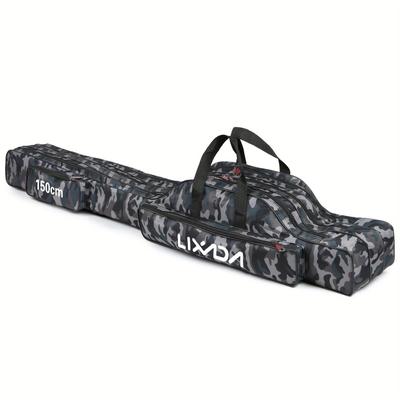 TEMU Lixada 3-layer Rod Case - Oxford Cloth, Portable & Foldable Pole Bag With Shoulder Strap, Reel Tackle Storage, Ideal For Easter/valentine's Day/ Gifts