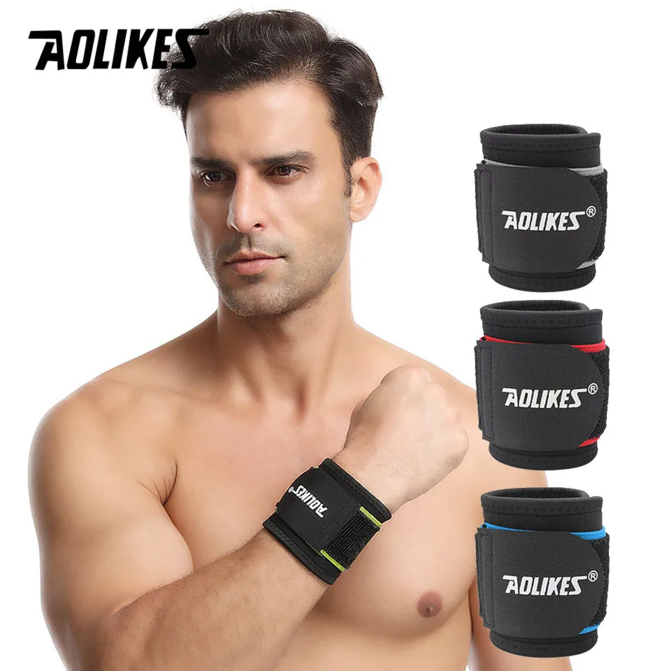 AOLIKES 1 pièces bracelet de Sport réglable attelle de poignet bande de soutien de pansement sangle de gymnastique sécurité sport protecteur de poignet bandes de main