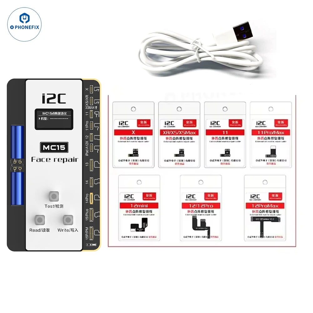 Programmatore Face ID di riparazione i2C MC15 con tag On Flex per iPhone X 11 12 13 14 Riparazione Face ID Dispositivo non smantellante Face ID I2C