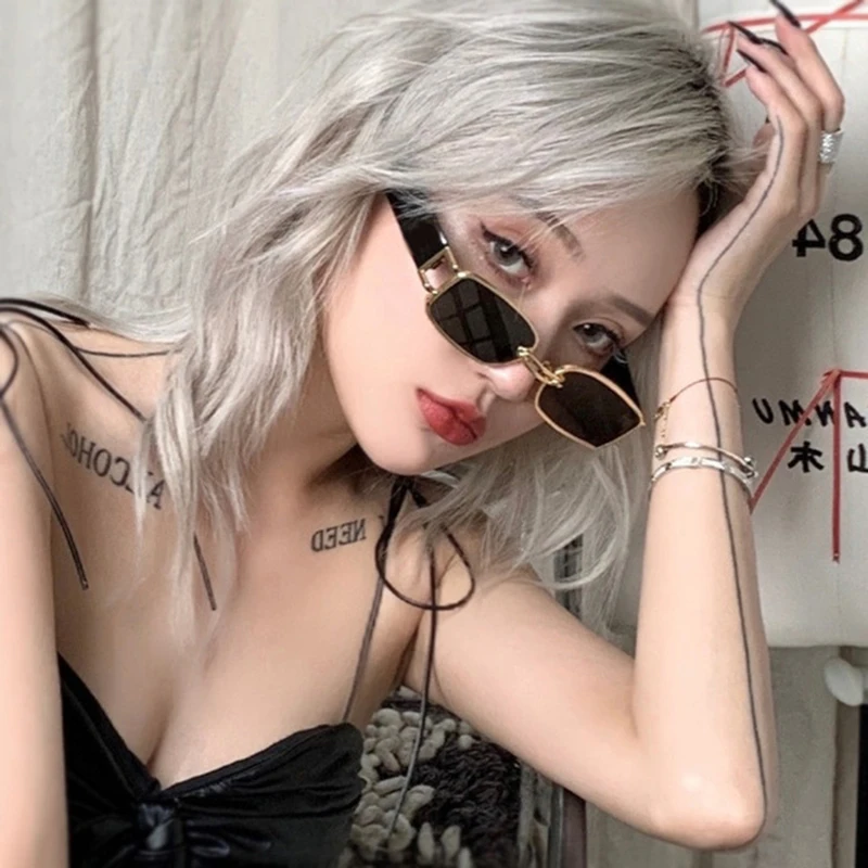 Neue Mode Vintage Sonnenbrille Frauen Männer Marke Designer Retro Rechteck Sonnenbrille weiblich männlich beliebte bunte quadratische Brille Image