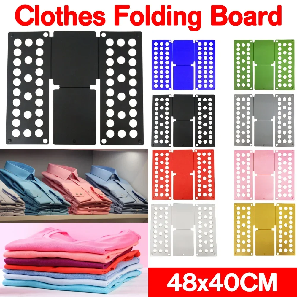 Plastik hemd Ordner schnell kleiden Falt brett T-Shirts Pullover Veranstalter Falte sparen Zeit Kleider halter Haushalt für Kind Erwachsene Image