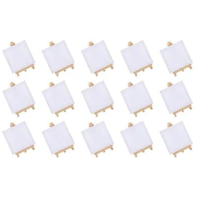 15 Sets Small Canvas Board Oil Painting Frame Mini Easel for Stands Canvases Wood Easels Display