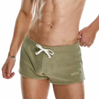 SEOBEAN Herren-Pyjama-Shorts, Schlafhose, Boxershorts, Homewear, Unterwäsche, Herren, Fitnessstudio, Fitness, Kordelzug-Shorts für Herren Image