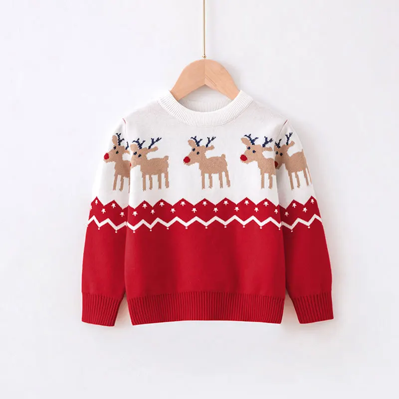 2024 weihnachten Pullover Kinder Herbst Winter Warme Pullover Baby Cartoon Gestrickte Pullover Kinder Kleidung Junge Mädchen Weihnachten Jumper