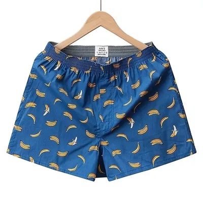 Herren-Boxershorts, Herren-Unterwäsche, 100 % Baumwolle, lockere kurze Heimkleidung, bequeme Boxershorts, bedruckte Herren-Unterwäsche, Herren-Boxerpure Image