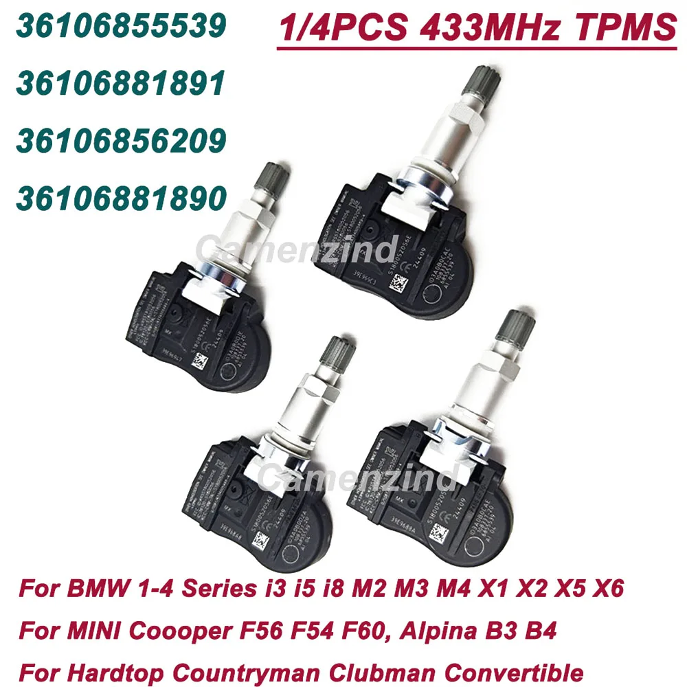für BMW F20 F30 X5 X6 F15 Mini Cooper F56 F54 F60 R56 Alpina 433 MHz TPMS 36106855539 36106881891 36106856209 36106881890 6855539 Image