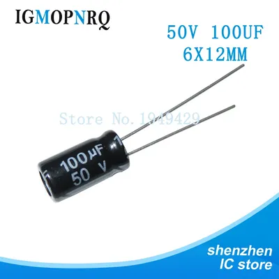10 Stück 50V100UF 6*12mm 100UF 50V 6*12 neuer Aluminium-Elektrolytkondensator Image