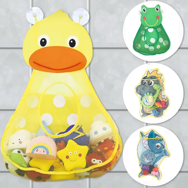 Baby Bad Spielzeug Nette Ente Frosch Mesh Net Lagerung Tasche Starke Saugnäpfe Bad Spiel Tasche Badezimmer Organizer Wasser Spielzeug für Kinder Geschenk